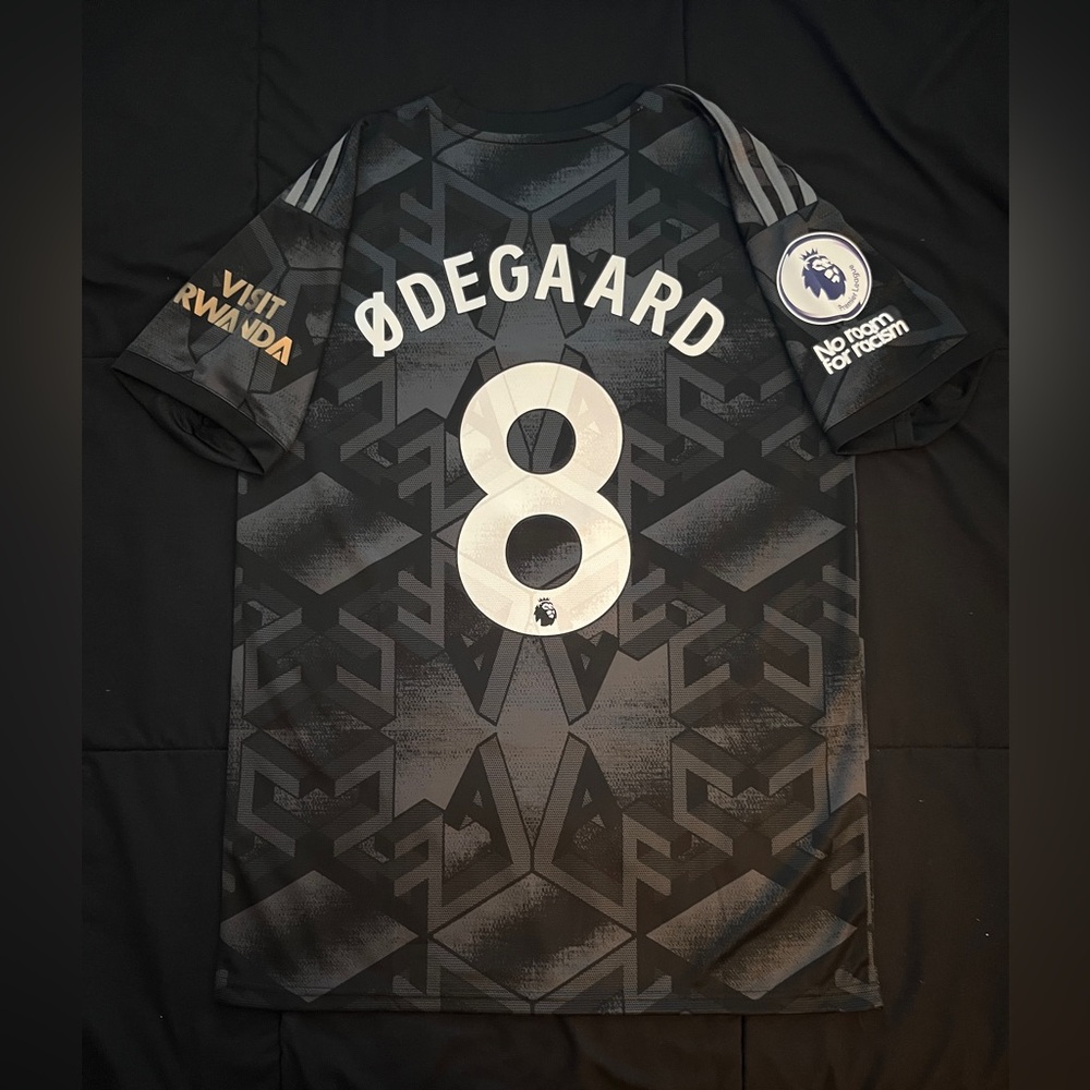 Odegaard #8 Arsenal Soccer Jersey Black Away Retro 2023